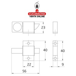 PASADOR ALUMINIO BASCULANTE DE SOBREPONER MODELO 960.