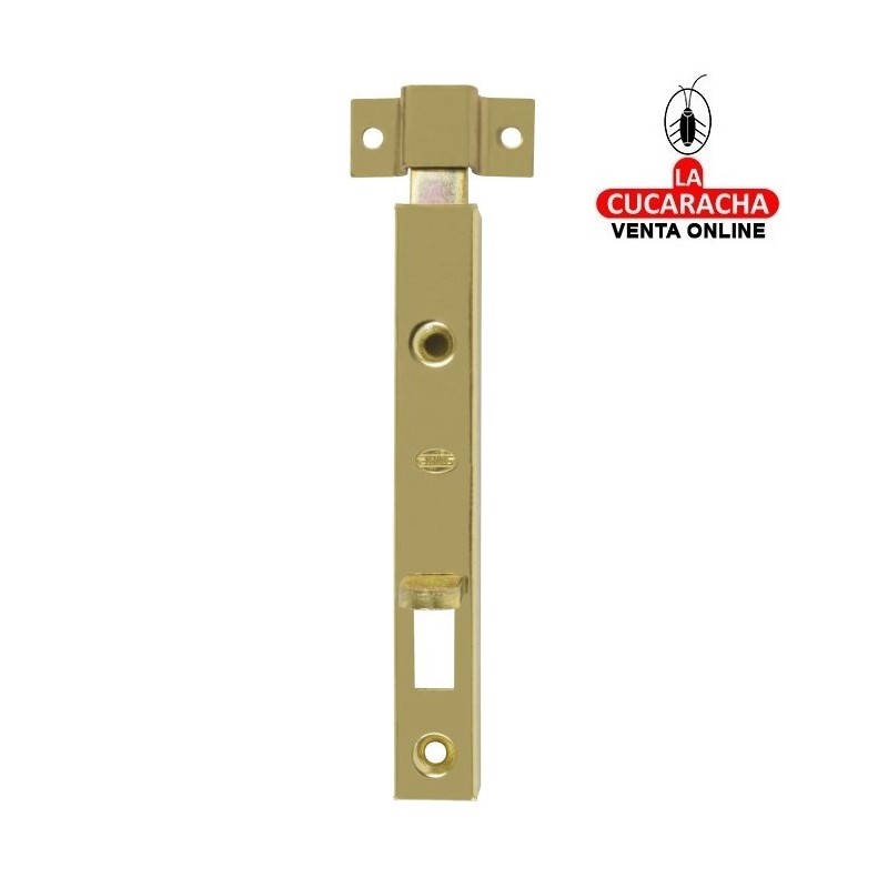 PASADOR ACERO REFORZADO DE SOBREPONER LATONADO BARNIZADO MODELO 375.