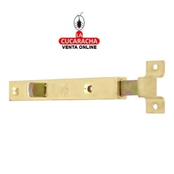 PASADOR ACERO REFORZADO DE SOBREPONER LATONADO BARNIZADO MODELO 375.