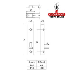 PASADOR ACERO REFORZADO DE SOBREPONER LATONADO BARNIZADO MODELO 375.