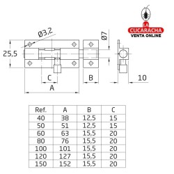 PASADOR LATON DE SOBREPONER MODELO 391.