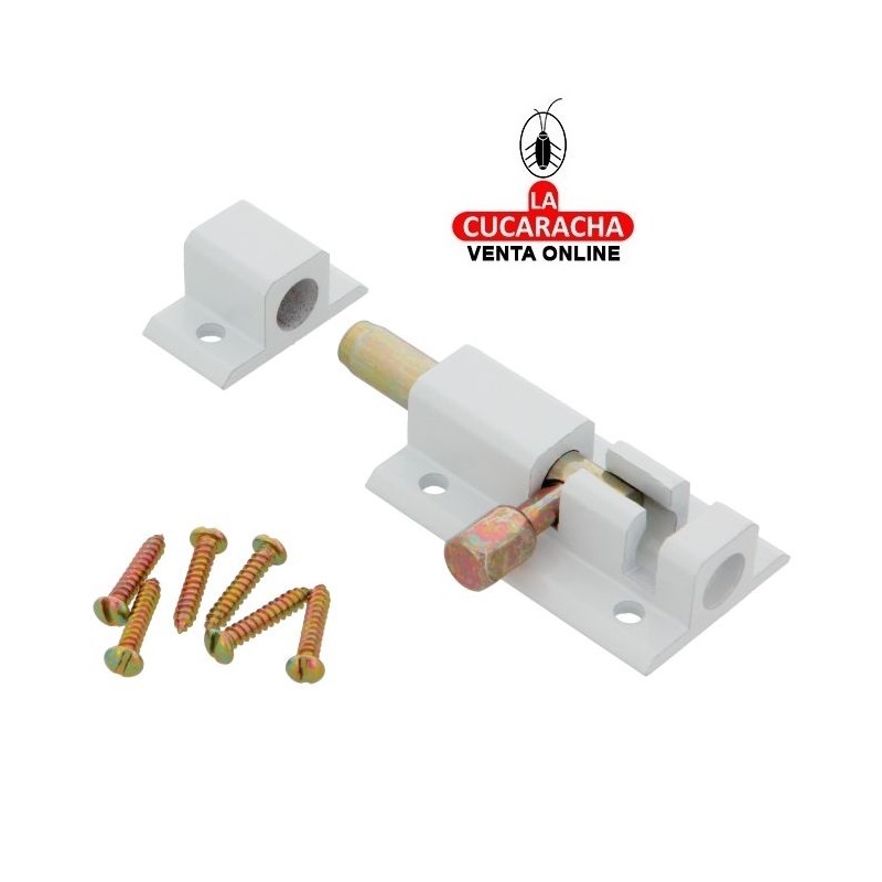 PASADOR ALUMINIO DE SOBREPONER COLOR BLANCO MODELO 500.