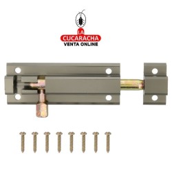 PASADOR ALUMINIO DE SOBREPONER BRONCEADO MODELO 500.