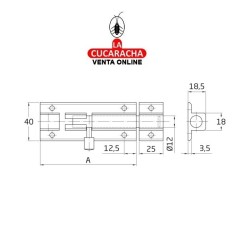 PASADOR ALUMINIO DE SOBREPONER PLATA MODELO 501.