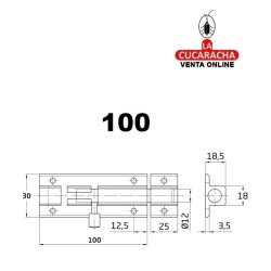 PASADOR ALUMINIO DE SOBREPONER BLANCO MODELO 501.