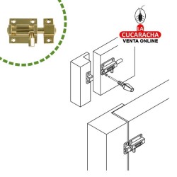 PASADOR LATON DE SOBREPONER PULIDO MODELO 700.