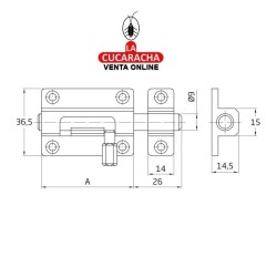 PASADOR LATON DE SOBREPONER CUERO MODELO 700.