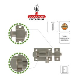 PASADOR LATON DE SOBREPONER CROMADO MATE MODELO 700.