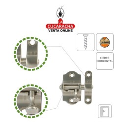 PASADOR LATON DE SOBREPONER CROMADO MATE MODELO 720.