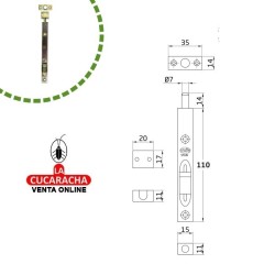PASADOR ACERO DE SOBREPONER O EMBUTIR LATONADO BARNIZADO MODELO 400.