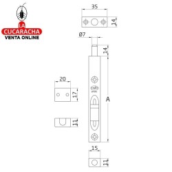 PASADOR ACERO INOX DE SOBREPONER O EMBUTIR MATE MODELO 400.