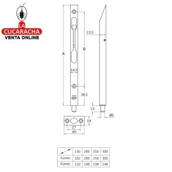 PASADOR ACERO DE EMBUTIR CUERO MODELO 1401.