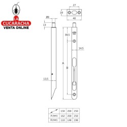 PASADOR ACERO DE EMBUTIR MODELO 1403.