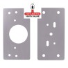 PLACA ACERO INOX FIJACION BISAGRAS CAZOLETA 90X45MM MODELO BC02.