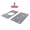 PLACA ACERO INOX FIJACION BISAGRAS CAZOLETA 90X45MM MODELO BC02.