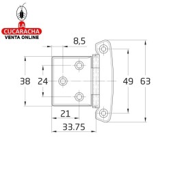 BISAGRA TIPO NEVERA ACERO INOX MODELO 6.