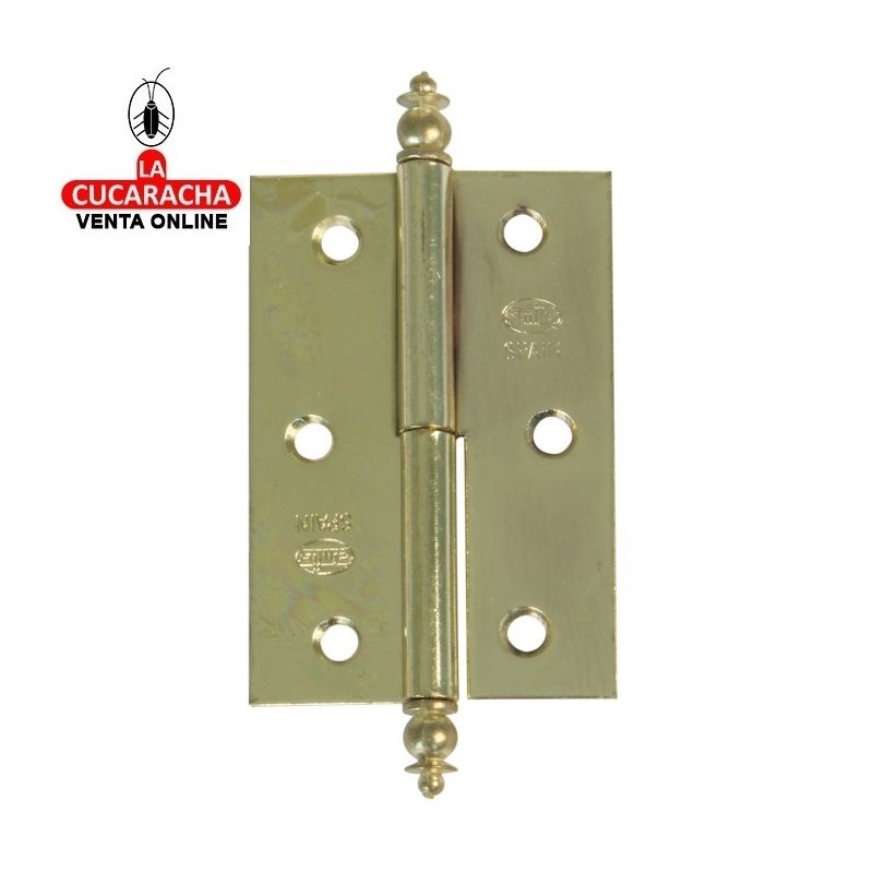 BISAGRA DESMONTABLE ACERO LATONADO BARNIZADO MODELO 541.