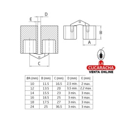 BISAGRA LATON OCULTA DE EMBUTIR PULIDO BARNIZADO MODELO 1020.