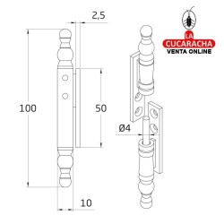BISAGRA ZAMAK DESMONTABLE ARMARIOS MODELO 555.