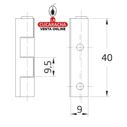 BISAGRA ZAMAK DESMONTABLE ARMARIOS MODELO 556.
