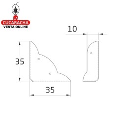 BOLSA 2-CANTONERA BISAGRA LATON MATE PEQUEÑA ESTUCHE MODELO 16.