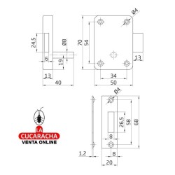 COLGADOR ACERO ZINCADO MODULOS COCINA SUSPENDIDOS MODELO 6.