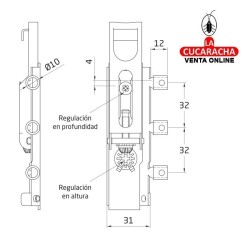 COLGADOR ACERO ZINCADO MODULOS COCINA SUSPENDIDOS MODELO 8.