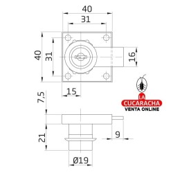 CERRADURA DE MUEBLE CON LENGUETA RECTA MODELO 1A.