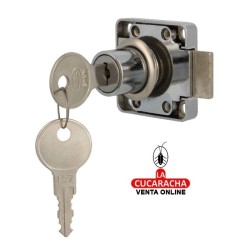 CERRADURA DE MUEBLE ACERO REFORZADA CON LENGUETA RECTA 19MM MODELO 7.