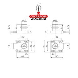 CERRADURA DE MUEBLE ACERO REFORZADA CON LENGUETA RECTA 19MM MODELO 7.