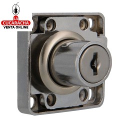 CERRADURA DE MUEBLE ACERO REFORZADA CON LENGUETA RECTA 19MM MODELO 7.