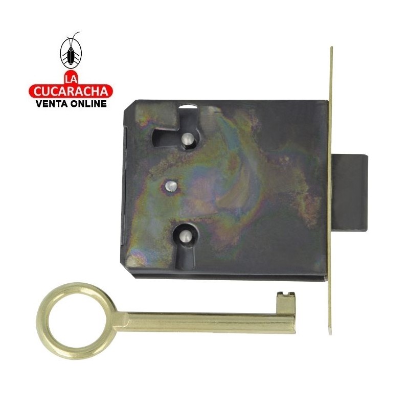 CERRADURA DE MUEBLE LATON EMBUTIR TIPO PONS MODELO 8.