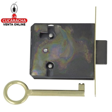 CERRADURA DE MUEBLE LATON EMBUTIR TIPO PONS MODELO 8.