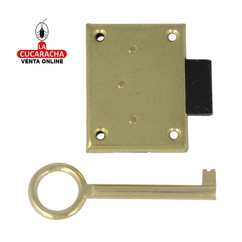 CERRADURA DE MUEBLE LATON EMBUTIR TIPO PONS MODELO 9.