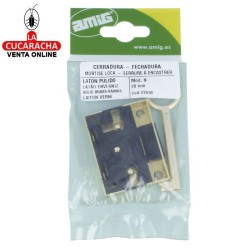 CERRADURA DE MUEBLE LATON EMBUTIR TIPO PONS MODELO 9.