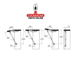 BISAGRA COMPAS DE GAS CERRADO FUNCION FRICCION APERTURA ASCENDENTE MODELO 97.