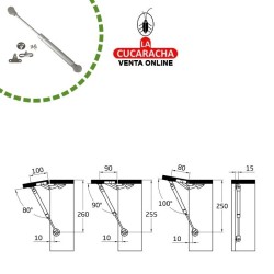 BISAGRA COMPAS DE GAS CERRADO FUNCION FRICCION APERTURA ASCENDENTE MODELO 97.