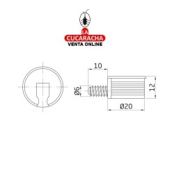 Conjunto unión enganches de excéntrica en plástico con tornillos M6. MODELO 41.