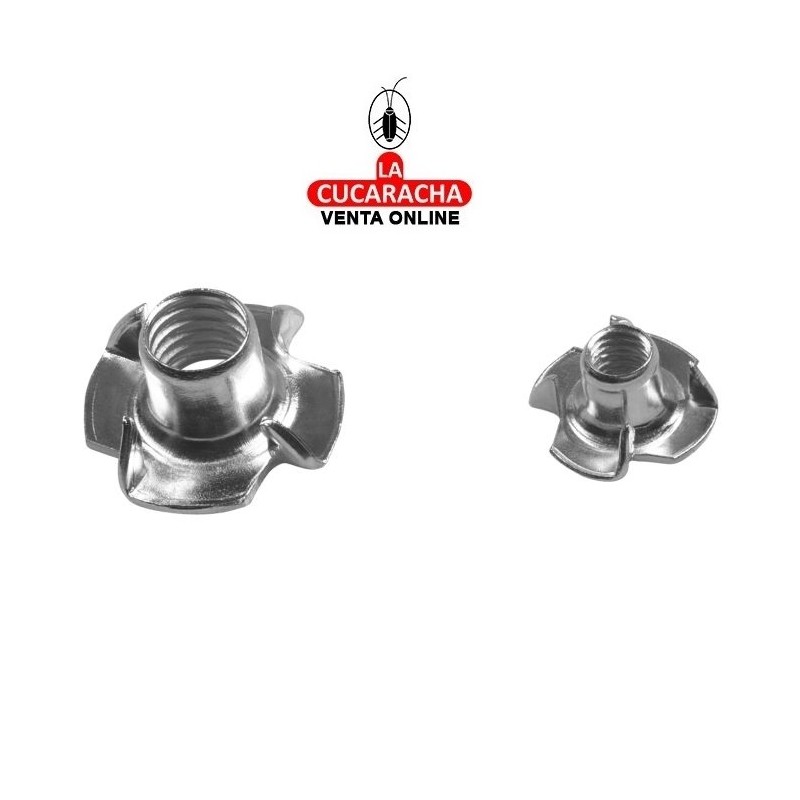 TUERCA ACERO 4 PUAS ROSCA PARA PATAS Y RUEDAS CON ESPIGA ROSCADO MODELO 130.