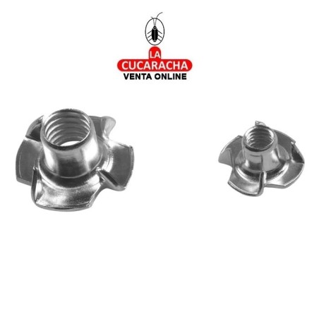 TUERCA ACERO 4 PUAS ROSCA PARA PATAS Y RUEDAS CON ESPIGA ROSCADO MODELO 130.