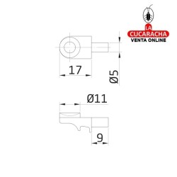 SOPORTE BALDA CRISTAL ZAMAC CON VENTOSA MODELO 164.