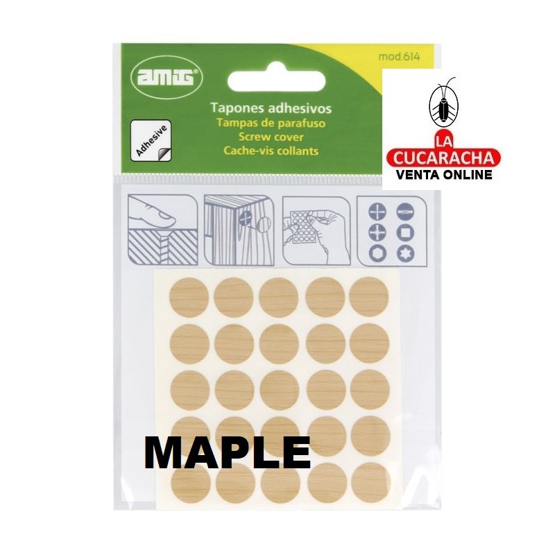 BOLSA 48-TAPON ADHESIVO PVC 18MM TAPAR CABEZA TORNILLOS MODELO 614.