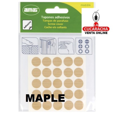 BOLSA 48-TAPON ADHESIVO PVC 18MM TAPAR CABEZA TORNILLOS MODELO 614.
