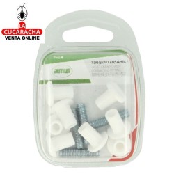 BLISTER 4-TORNILLO ENSABLE MUEBLES METRICA 6MM TUERCA PLASTICO MODELO 4.