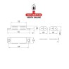 GOLPETE MAGNETICO DOBLE MUEBLE CIERRE PUERTAS ARMARIO 76x18mm MODELO 20.