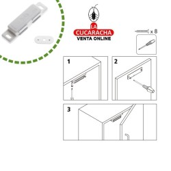 GOLPETE MAGNETICO DOBLE MUEBLE CIERRE PUERTAS ARMARIO 76x18mm MODELO 20.