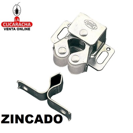 GOLPETE ACERO TIPO LIRA CON RODILLOS NYLON CIERRE PUERTAS ARMARIO 32x26mm MODELO 11.