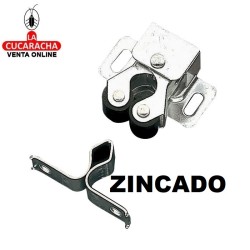 GOLPETE ACERO TIPO LIRA CON RODILLOS GOMA CIERRE PUERTAS ARMARIO 34x30mm MODELO 12.