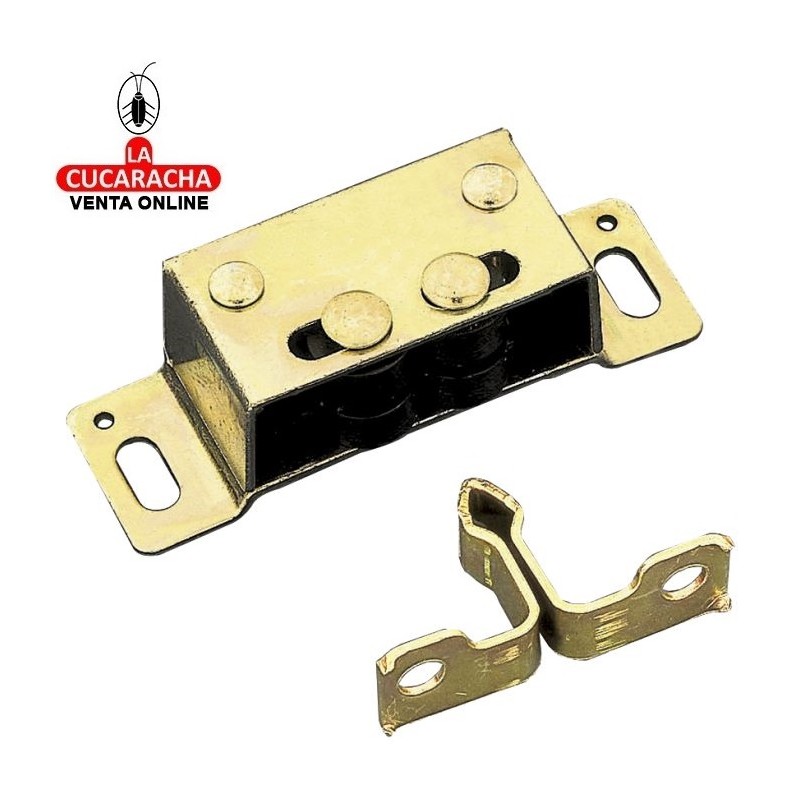 GOLPETE ACERO CON RODILLOS NYLON CIERRE PUERTAS ARMARIO 46x15mm MODELO 15.