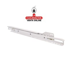 JUEGO GUIA METALICA CAJONES CORREDERA BLANCA CON RUEDAS PARA CAJON CON RODILLOS.